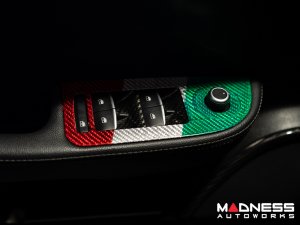 Alfa Romeo Giulia Door Trim - Window Switch Trim Kit - Carbon Fiber - Italian Theme - Feroce Carbon Alfa Romeo Giulia Door Trim - Window Switch Trim Kit - Carbon Fiber - Italian Theme - Feroce Carbon